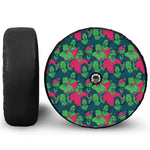 Green Walking Zombie Print Tire Cover With Camera Hole