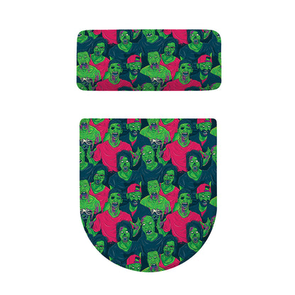Green Walking Zombie Print Toilet Lid And Tank Cover Set