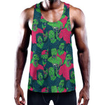 Green Walking Zombie Print Training Tank Top