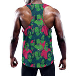 Green Walking Zombie Print Training Tank Top
