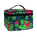 Green Walking Zombie Print Travel Makeup Bag