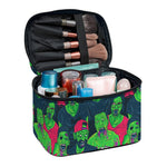 Green Walking Zombie Print Travel Makeup Bag