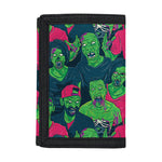 Green Walking Zombie Print Trifold Wallet