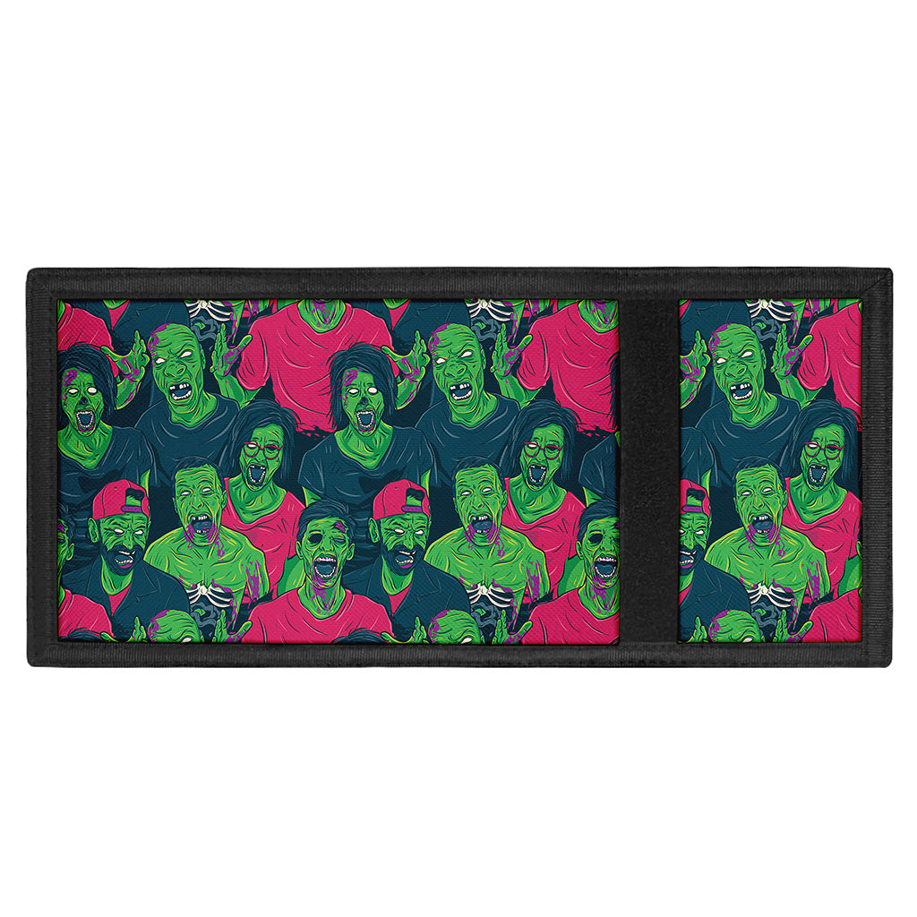 Green Walking Zombie Print Trifold Wallet