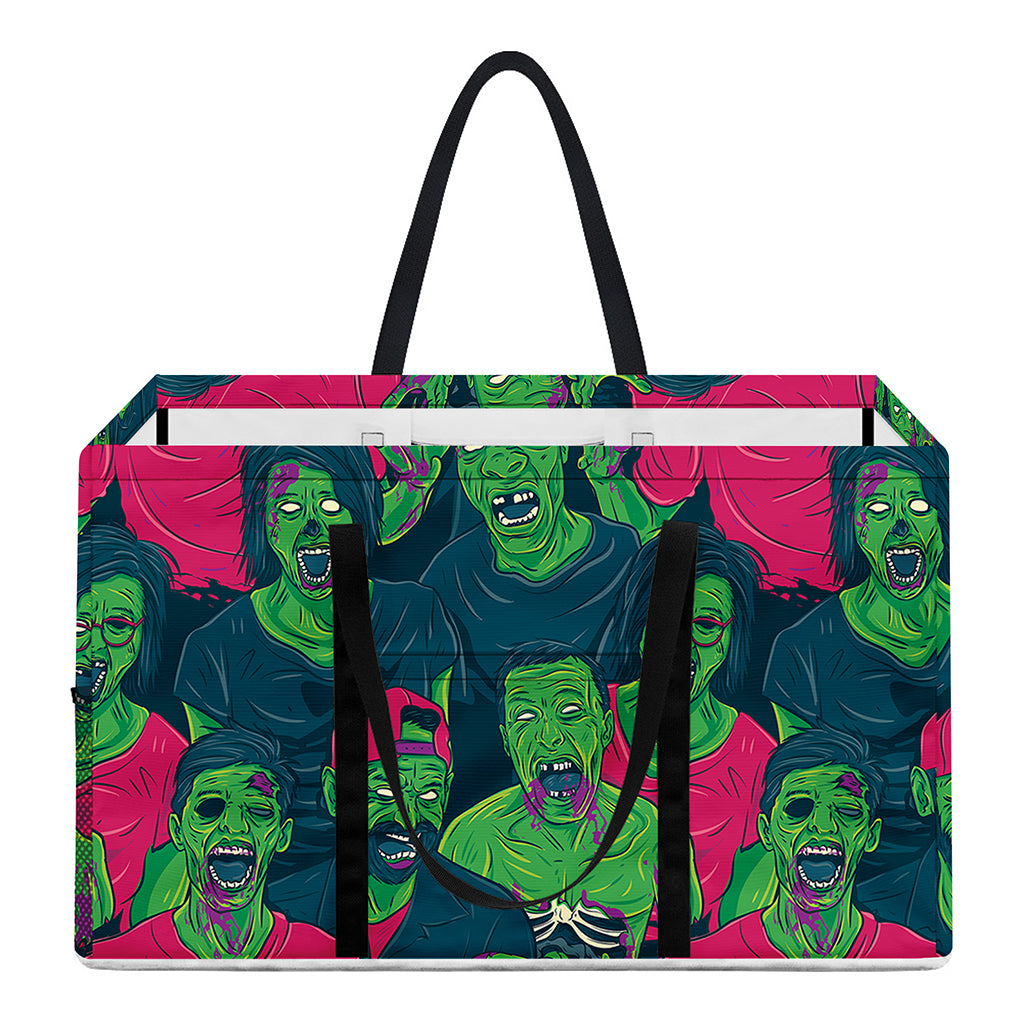 Green Walking Zombie Print Utility Tote Bag