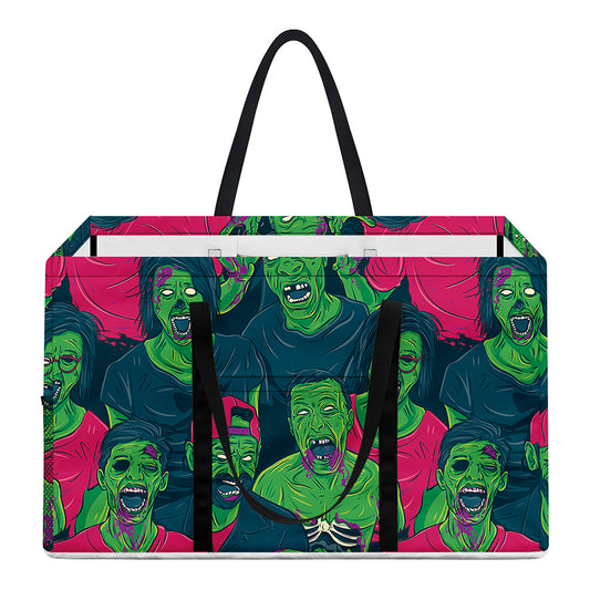 Green Walking Zombie Print Utility Tote Bag
