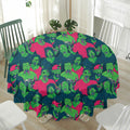 Green Walking Zombie Print Waterproof Round Tablecloth