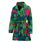 Green Walking Zombie Print Women's Bathrobe