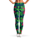 Green Walking Zombie Print Women's Leggings