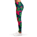 Green Walking Zombie Print Women's Leggings