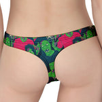 Green Walking Zombie Print Women's Thong