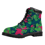 Green Walking Zombie Print Work Boots