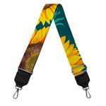 Green Watercolor Sunflower Pattern Print Bag Strap