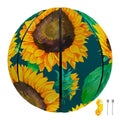 Green Watercolor Sunflower Pattern Print Basketball