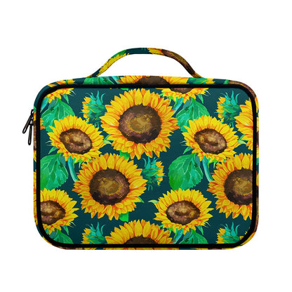 Green Watercolor Sunflower Pattern Print Briefcase Bible Bag