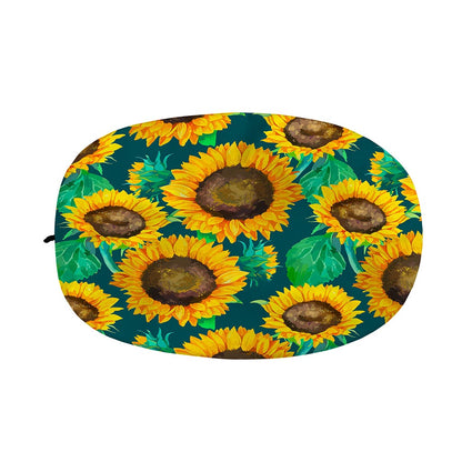 Green Watercolor Sunflower Pattern Print Car Side Mirror Covers