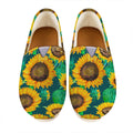 Green Watercolor Sunflower Pattern Print Casual Shoes