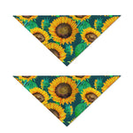 Green Watercolor Sunflower Pattern Print Dog Bandana