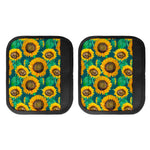 Green Watercolor Sunflower Pattern Print Handle Covers