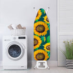 Green Watercolor Sunflower Pattern Print Ironing Board Cover