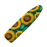 Green Watercolor Sunflower Pattern Print Ironing Board Cover