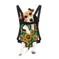 Green Watercolor Sunflower Pattern Print Pet Carrier Backpack