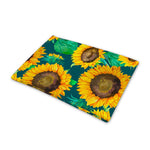 Green Watercolor Sunflower Pattern Print Pet Cooling Mat Cover
