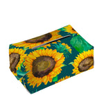 Green Watercolor Sunflower Pattern Print Rectangle Tissue Box Cover