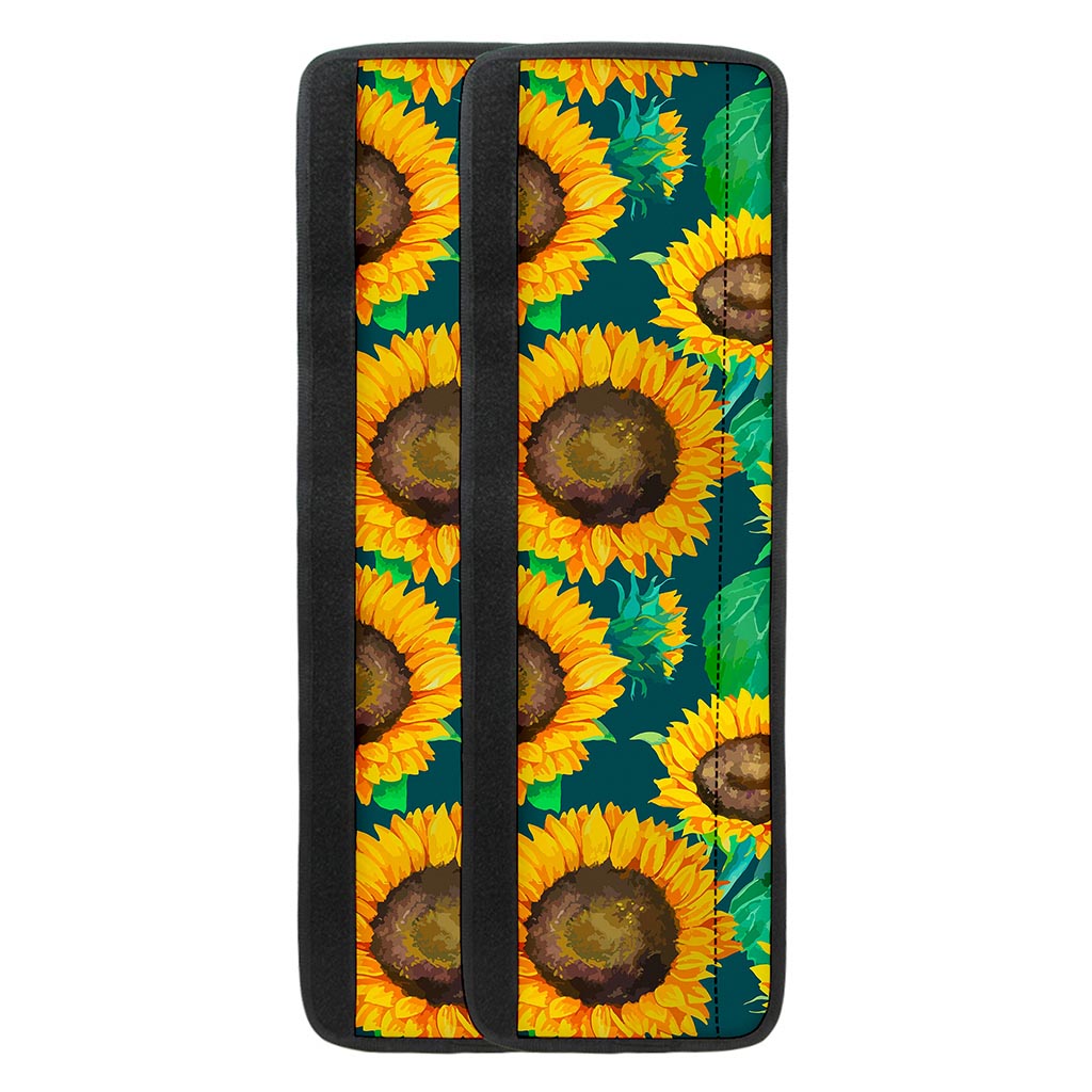 Green Watercolor Sunflower Pattern Print Refrigerator Handle Covers