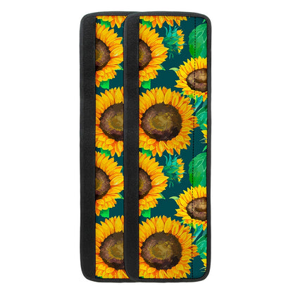 Green Watercolor Sunflower Pattern Print Refrigerator Handle Covers