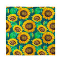 Green Watercolor Sunflower Pattern Print Silk Bandana