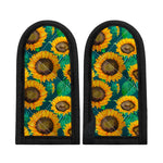 Green Watercolor Sunflower Pattern Print Skillet Handle Cover