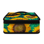 Green Watercolor Sunflower Pattern Print Small Lunch Bag