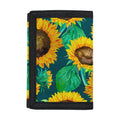 Green Watercolor Sunflower Pattern Print Trifold Wallet