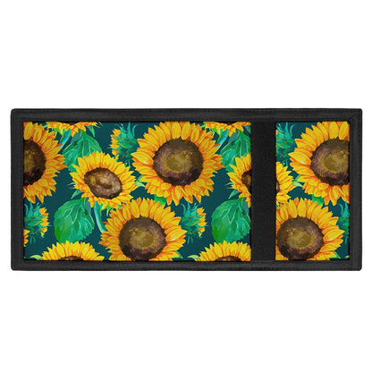 Green Watercolor Sunflower Pattern Print Trifold Wallet