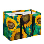 Green Watercolor Sunflower Pattern Print Utility Tote Bag