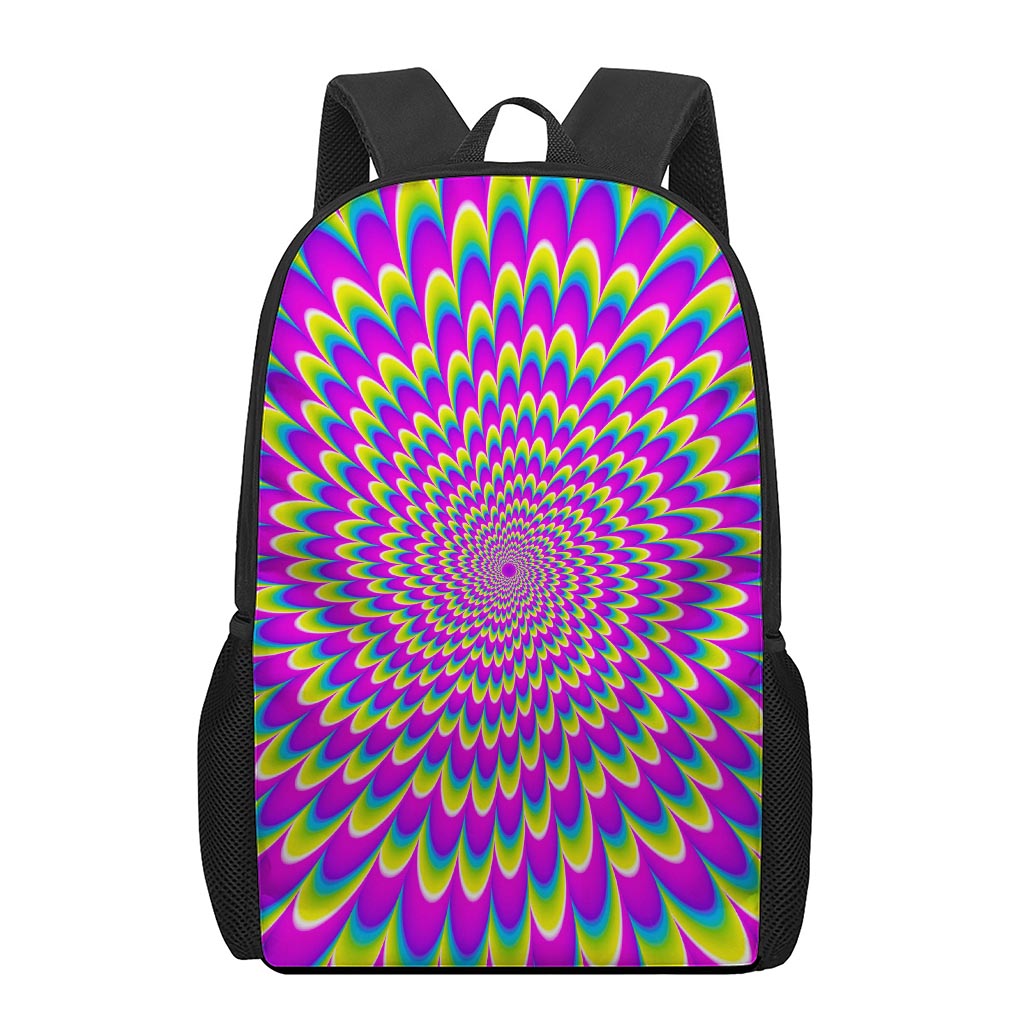 Green Wave Moving Optical Illusion 17 Inch Backpack