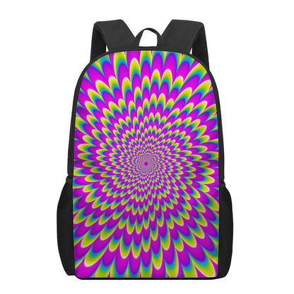 Green Wave Moving Optical Illusion 17 Inch Backpack