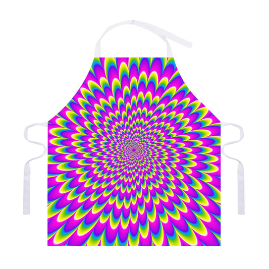Green Wave Moving Optical Illusion Adjustable Apron