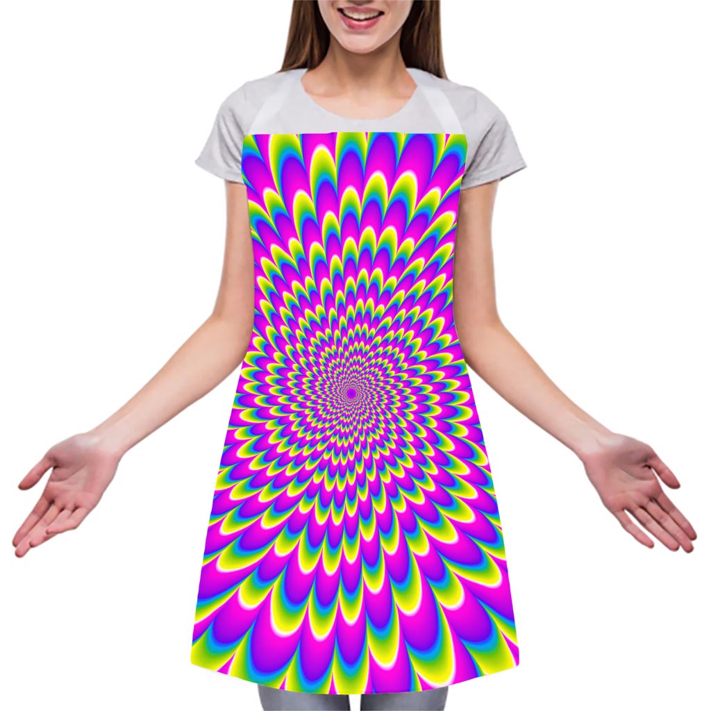 Green Wave Moving Optical Illusion Adjustable Apron