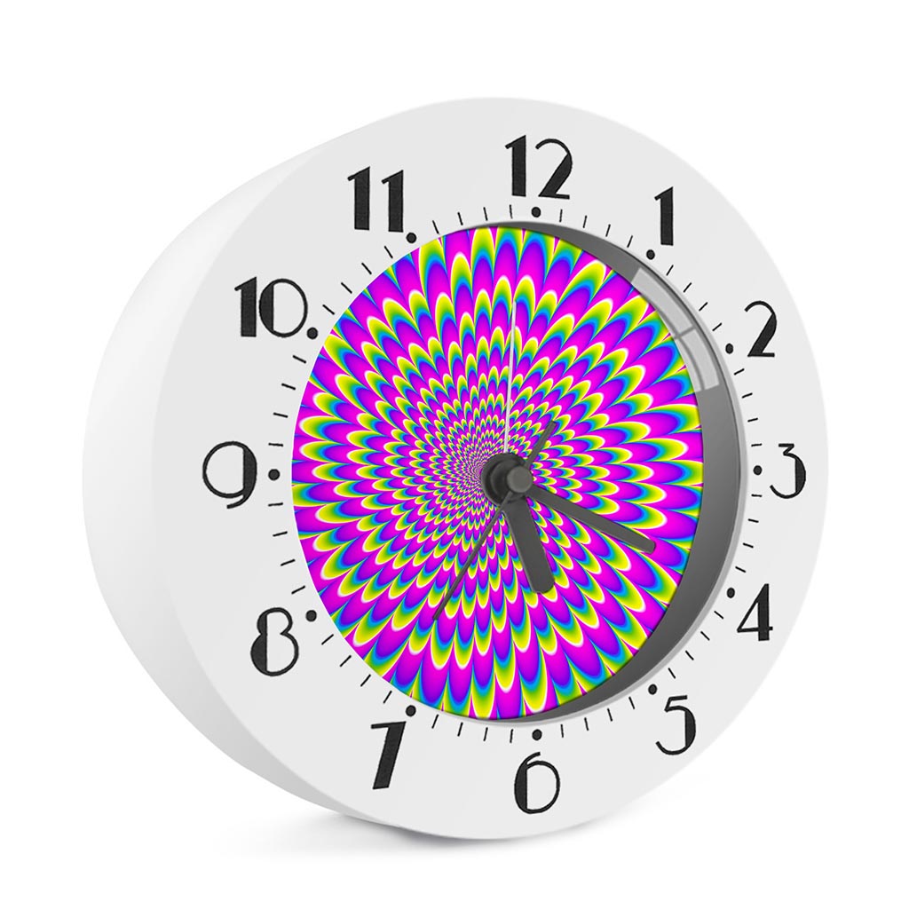 Green Wave Moving Optical Illusion Alarm Clock