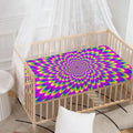 Green Wave Moving Optical Illusion Baby Crib Sheet