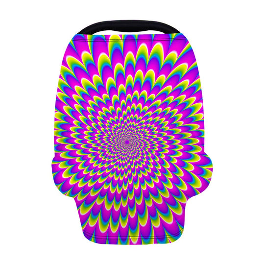 Green Wave Moving Optical Illusion Baby Seat Cover