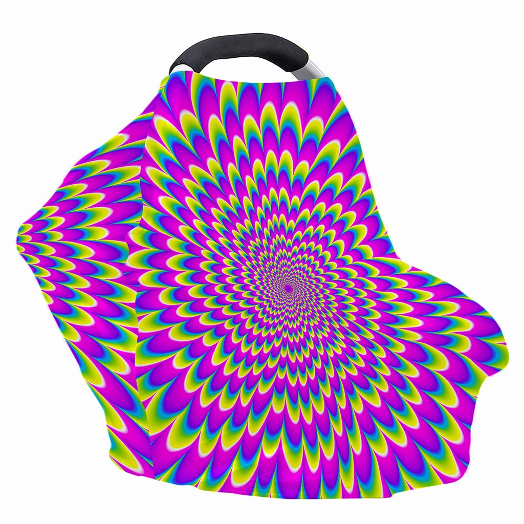Green Wave Moving Optical Illusion Baby Seat Cover