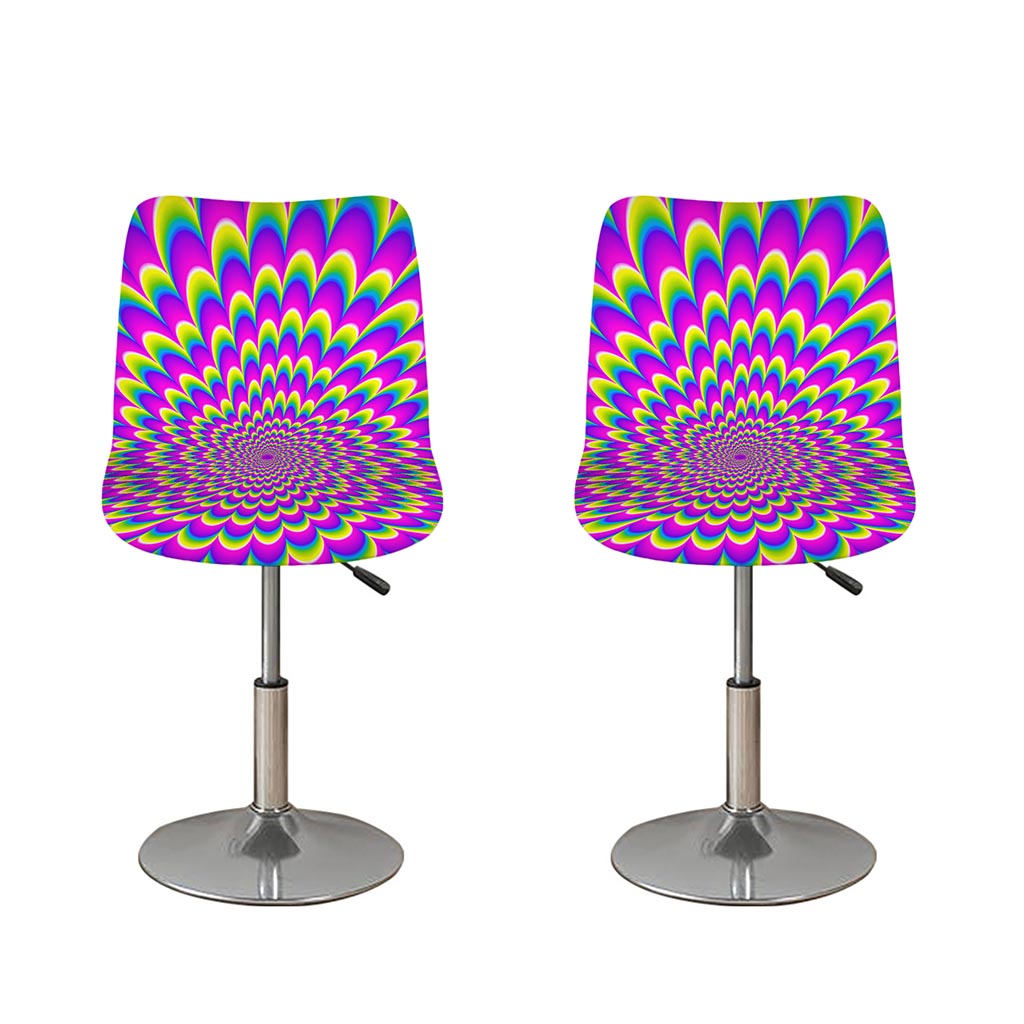 Green Wave Moving Optical Illusion Bar Stool Covers