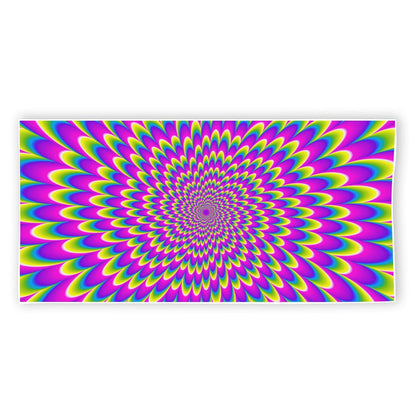Green Wave Moving Optical Illusion Beach Towel