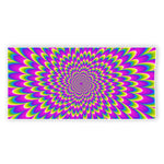 Green Wave Moving Optical Illusion Beach Towel