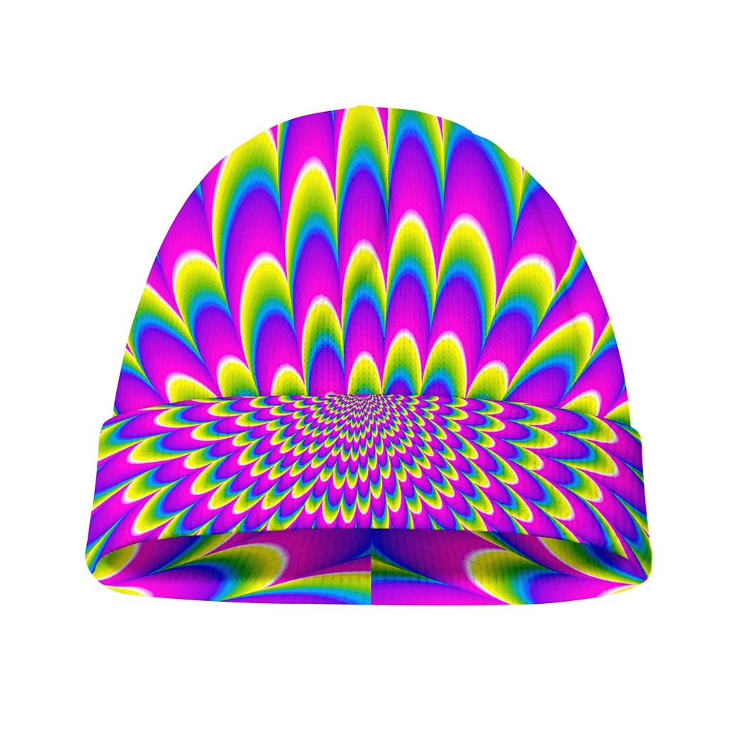 Green Wave Moving Optical Illusion Beanie
