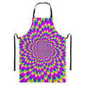Green Wave Moving Optical Illusion Bib Apron With Pocket