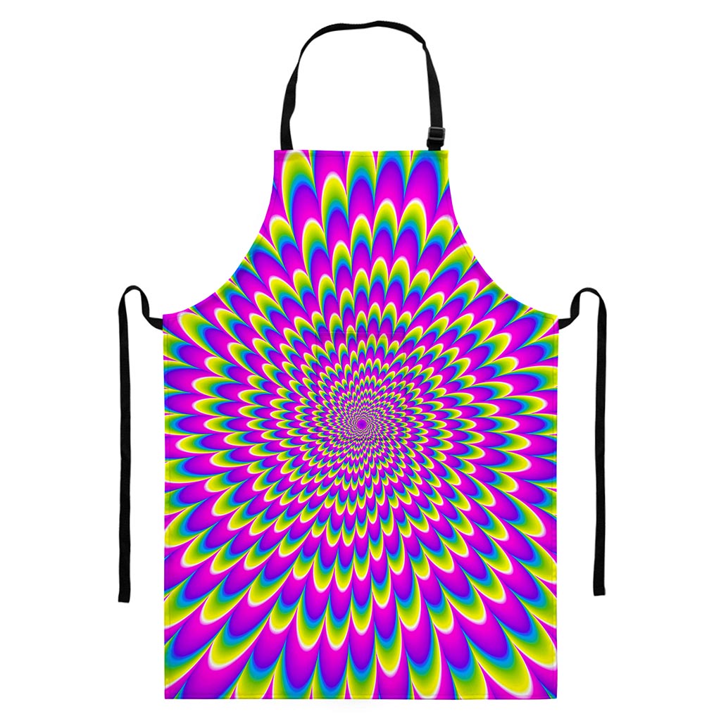 Green Wave Moving Optical Illusion Bib Apron With Pocket